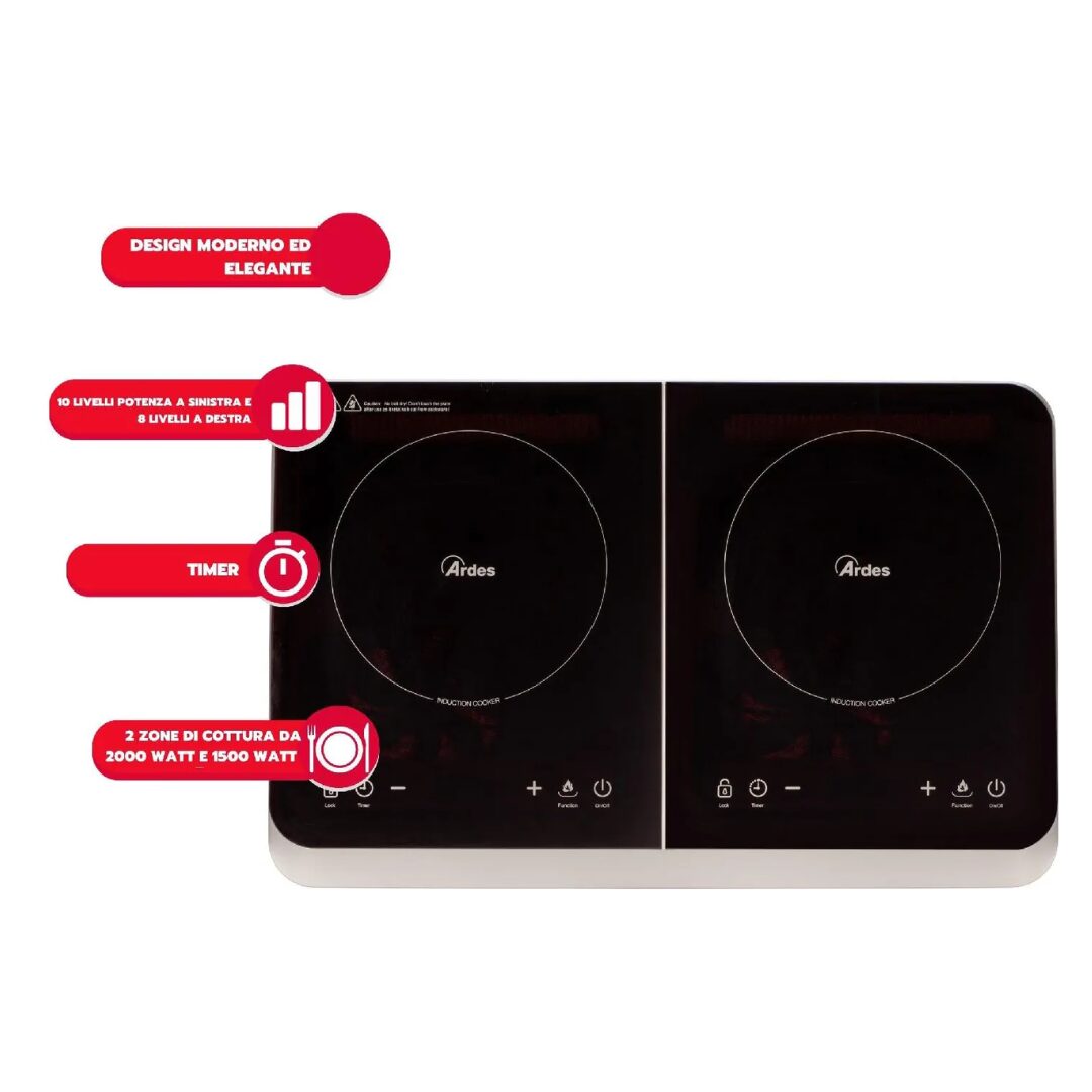 Fornello Elettrico 1500w 1 Piastra Con Termostato E Piastra In Ghisa